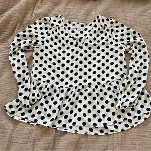 Loft Peplum Polka Dot Top